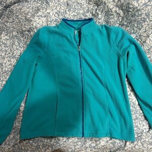 Teal Fleece Zip-Up Jacket